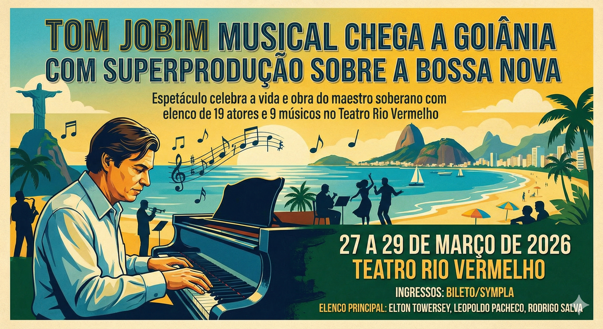 Tom Jobim Musical chega a Goiânia com superprodução sobre a Bossa Nova